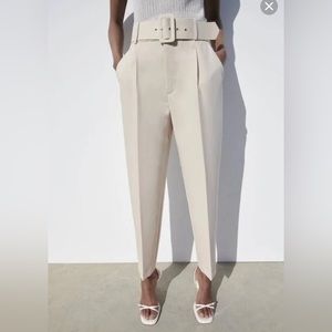 Zara Pants with Fabric Belt